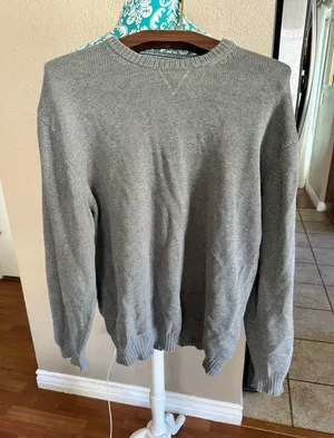 Men’s Basic Edition Crewneck knit grey sweater large thumbnail 1