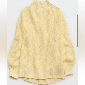 NWT Aerie Hits the Spot Mockneck Sweater Size Large NEW YELLOW thumbnail 2