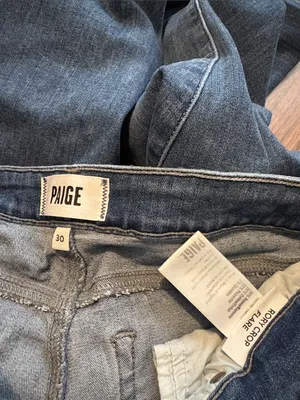 Paige Size 30 Rory Crop Flare Blue Denim Jeans thumbnail 3