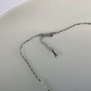 Double Heart Crystal Rhodium Plated Necklace with Crystals thumbnail 5