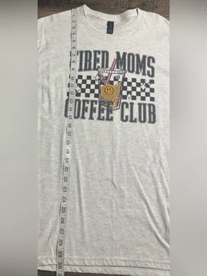 Gildan Light Heather Gray "Tired Moms Coffee Club" Graphic Tee thumbnail 7