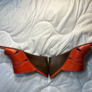 Circa Joan David Wedges Shoes Leather Red Size 6M thumbnail 5