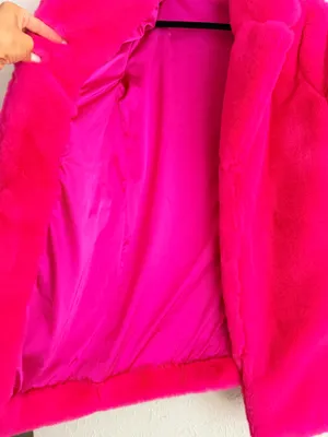 Majorelle Amora hot pink fuschia faux fur oversized coat S thumbnail 12