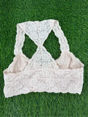 Intimately Free People Lace Galloon Racerback Bralette Bra Blush Light Pink thumbnail 6