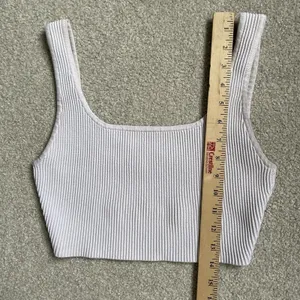 Babaton Aritizia Knit Ribbed Crop Top Tank Top White Cream Women's Small thumbnail 9