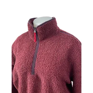 Old Navy Women's Red Faux Sherpa Fleece Half Zip Pullover Sweater Top Size XL thumbnail 2