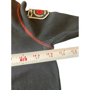 Y2K Lauren Ralph Lauren Blck Patch Embroidered Long Sleeve Waffle Henley Top PL thumbnail 12