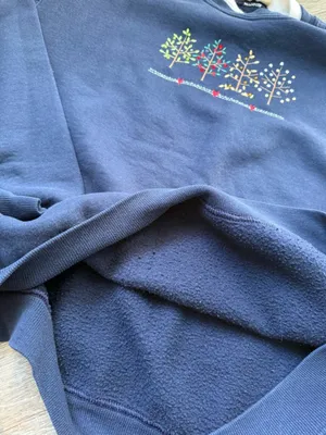 VTG TOP STITCH Grandma Sweater Crewneck Sweatshirt Festive Tree Heart Embroidery thumbnail 5
