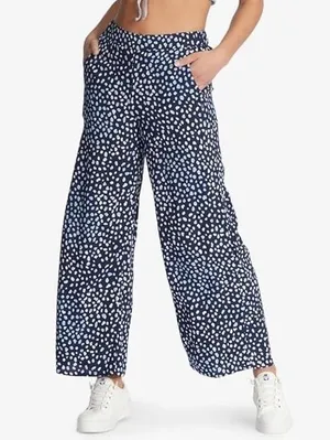 Roxy Women's Midnight Avenue Lightweight Wide Leg Side Pockets Pull On Pants XL thumbnail 1