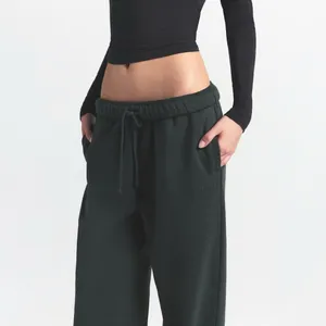 Skims Cotton Fleece Classic Straight Leg Sweatpants Size XS NWT in Spruce thumbnail 3