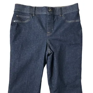 Spanx Flare Jeans Cotton Blend Dark Wash High Rise Tummy Control Size XL thumbnail 3