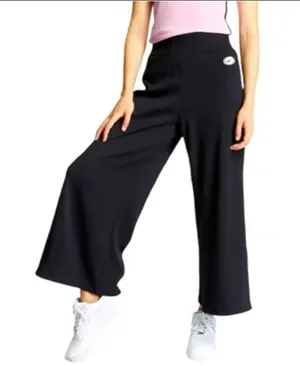 NWT Nike small black cropped wide leg flare ribbed pants streetwear lounge thumbnail 1