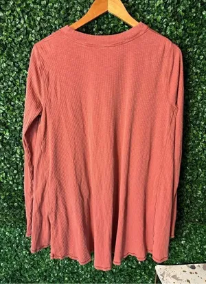 Lululemon Dare to Drape Long Sleeve Top Size 6 Flowy Hi Low Hem Rustic Clay thumbnail 1