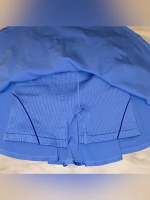 AS Revival Altard State Womens Small Blue Ribbed Athletic Tennis Skort Skirt thumbnail 3