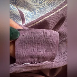 Ivory Ella size Medium purple long sleeve tee with boho elephant print. thumbnail 8