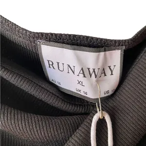 Runaway New 90s inspired black ribbed twist front Crop Top Minimalist basic thumbnail 9