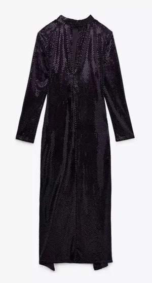 Purple Sparkly Velvet Dress Size S thumbnail 5
