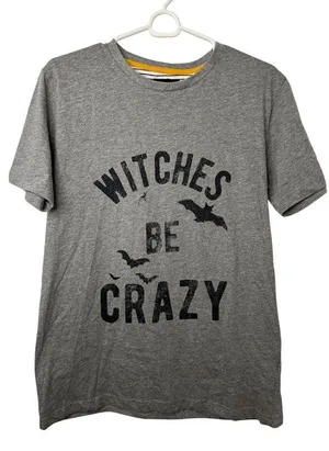DENIM and Flower Halloween Witches Be Crazy Tee NWOT thumbnail 1