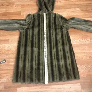 Dennis Basso Coat Reversible Faux Suede Fur Mink Brown Hooded thumbnail 11