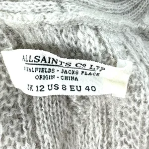 All Saints Galaxy Flex Mohair Wool Blend‎ Cardigan Open-Front Oatmeal Size 8 thumbnail 7