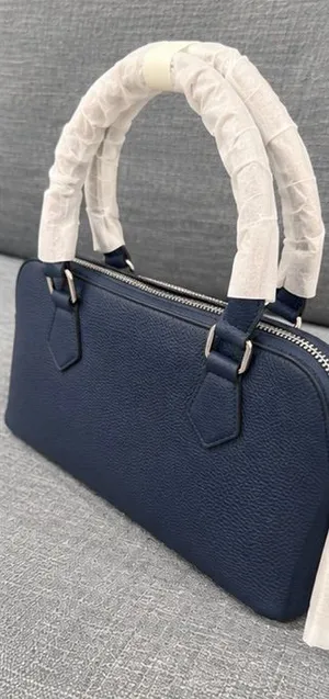 Navy Structured Top-Handle dome purse satchel Women's Bag vegan leather NWT thumbnail 1