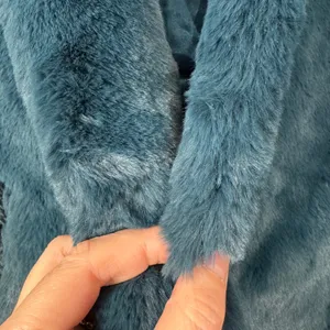 Christian Siriano Faux Fur Coat Teal Blue Womens Sz S Mob‎ Wife Whimsigoth Fairy thumbnail 14