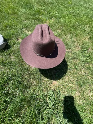 Brown Wool Western Fedora Cowboy Hat with Studded Belt thumbnail 15