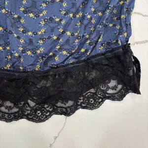 Intimately Free People Tube Top Womens Size Large Black Blue Lace Strapless Goth thumbnail 2