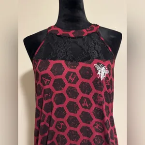 Preloved Hot Topic Red and Black American Horror Story Cult Hive Tank Top medium thumbnail 2