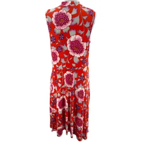 Anthropologie Maeve Clearly Red Floral Knit Mock Neck Dress Sz L‎ thumbnail 4