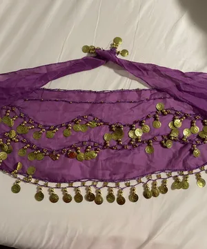 Purple Belly Dance Hip Scarf thumbnail 5