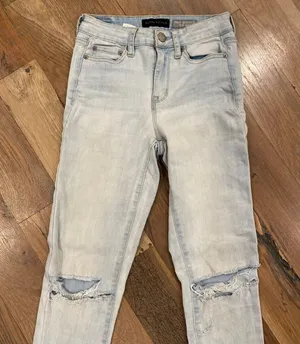 Aeropostale Womens High Waisted Distressed Jegging Size 00 Blue Stretch thumbnail 2