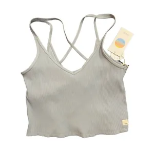 Vuori Women’s Rib Crop Tank Light Cloud Blue Size Large New w/tag $64 thumbnail 1