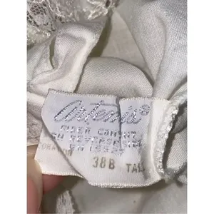 Vintage Image Artemis White Floral Lace Neckline Detail Slip Dress Size 38B Tall thumbnail 7