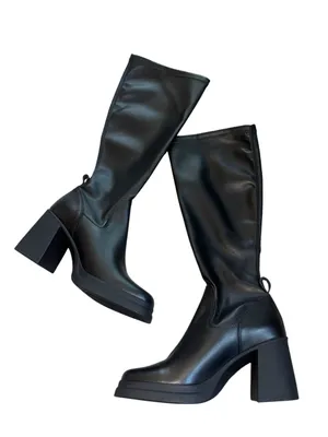 NEW Steve Madden Zenovia Black Tall Boot Y2K thumbnail 1