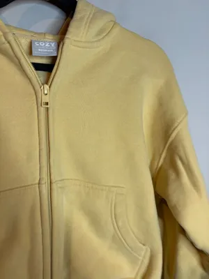 TNA Aritzia Cozy Fleece Boyfriend zip up sweatshirt Yellow thumbnail 2