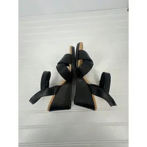 Clarks Collection Tulip Gem Black Leather Wedge Sandals Womens 8.5‎ Career thumbnail 8