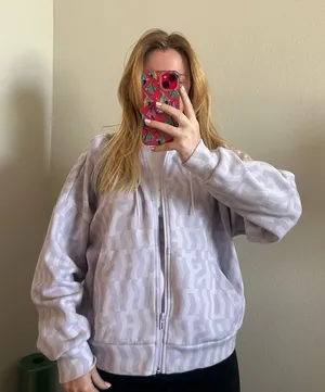 Adidas light purple zip up hoodie thumbnail 1