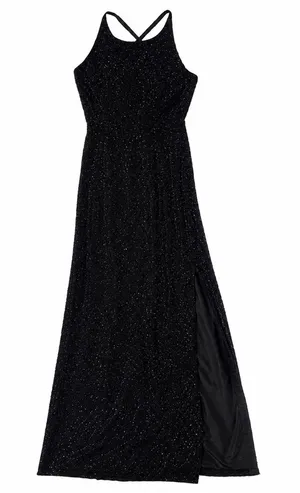 Black Beaded Evening Gown Formal Dress Size Small NWT retails $278 thumbnail 1
