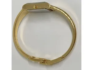 Anne Klein Diamond gold tone women watch 16mm rectangular quartz 6.5” running thumbnail 8