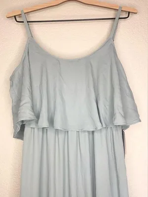 NWT Show Me Your Mumu Caitlin Ruffle Maxi Dress Silver Sage Green Size S thumbnail 6