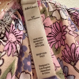 FOR LOVE & LEMONS Willow Multi Floral Bow Tie Ribbon Bow Coquette Top Purple XL thumbnail 12