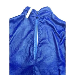 Asos Royal Blue Velvet Long Sleeve Cut Out Long Blouse‎ Size 4 NWT thumbnail 6