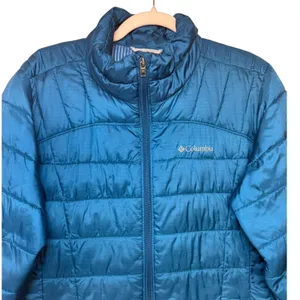 Columbia Thermal Coil Puffer Jacket Large‎ Blue Quilted Full Zip Lightweight L thumbnail 3