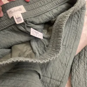 Madewell NWT Quilted Cotton Blazer & Pants Set Olive Green quilted Womens Small thumbnail 5