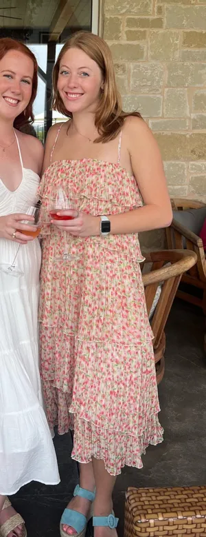 Something Navy Dress Floral Midi thumbnail 1
