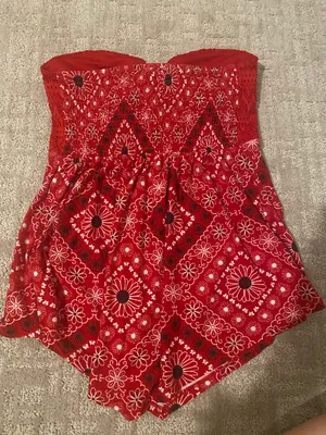 Red Country Tank Top Flowers thumbnail 3