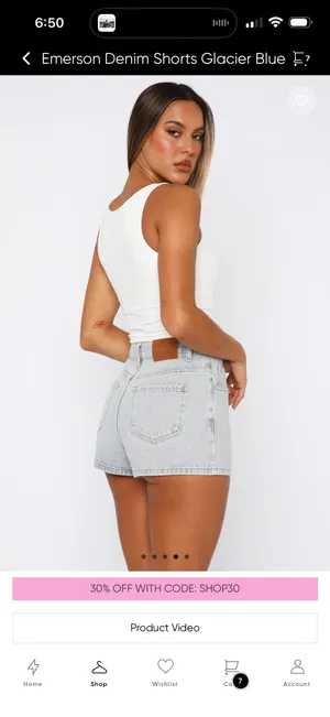 White Fox Boutique Denim Shorts thumbnail 2