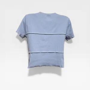 Hollister Baby Tee Womens‎ Medium Blue Excellent Ribbed Layered Seam Top thumbnail 3