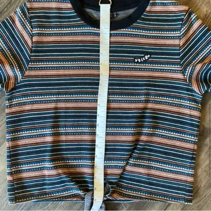 Volcom striped short sleeve center tie crew neck top thumbnail 6